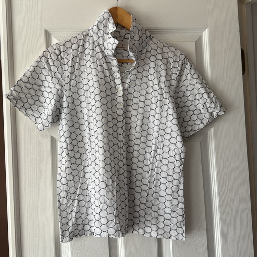 Stylish White and Navy EP Pro women’s golf shirt